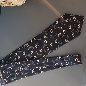 BROWNSTONE Vintage Paisley Black & Ivory Silk Men's Tie